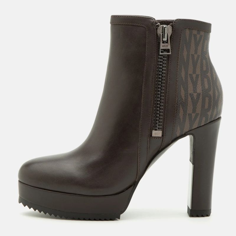 DKNY - Botín Mujer Cuero Café DKNY
