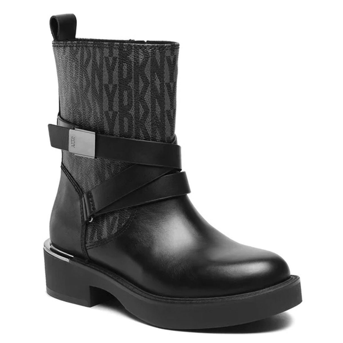 DKNY - Botín Biker Mujer Cuero Negro DKNY