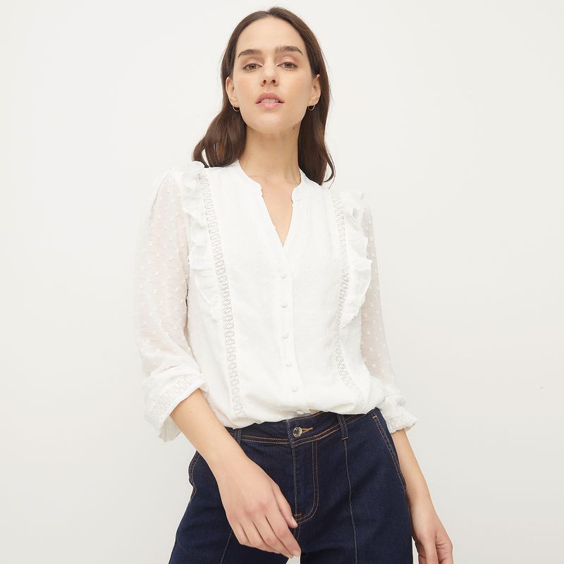 ELLE - Blusa Manga Larga Mujer Elle
