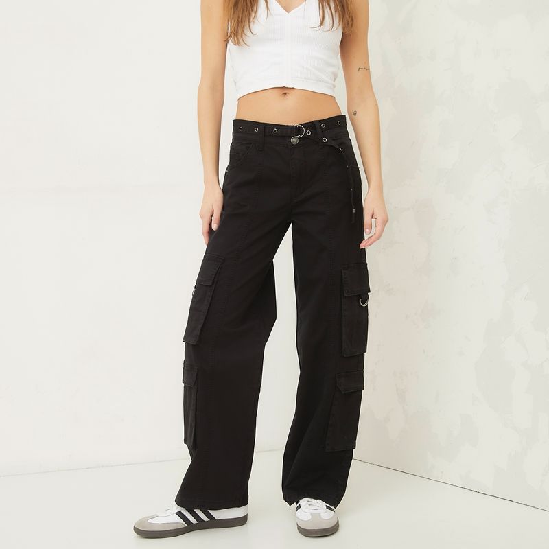 AMERICANINO - Jeans Cargo Tiro Medio Mujer Americanino