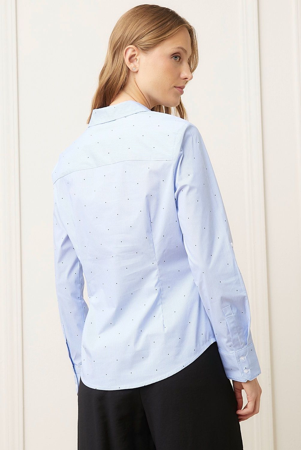 BASEMENT - Blusa Basement Algodón Manga Larga Mujer Cuello Clásico