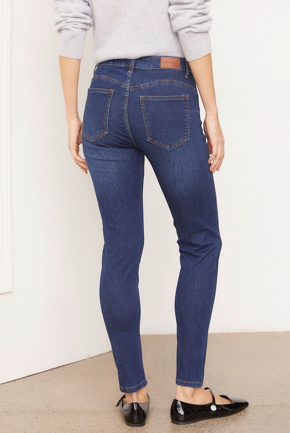 BASEMENT - Jeans Skinny Tiro Alto Basement Mujer Algodón