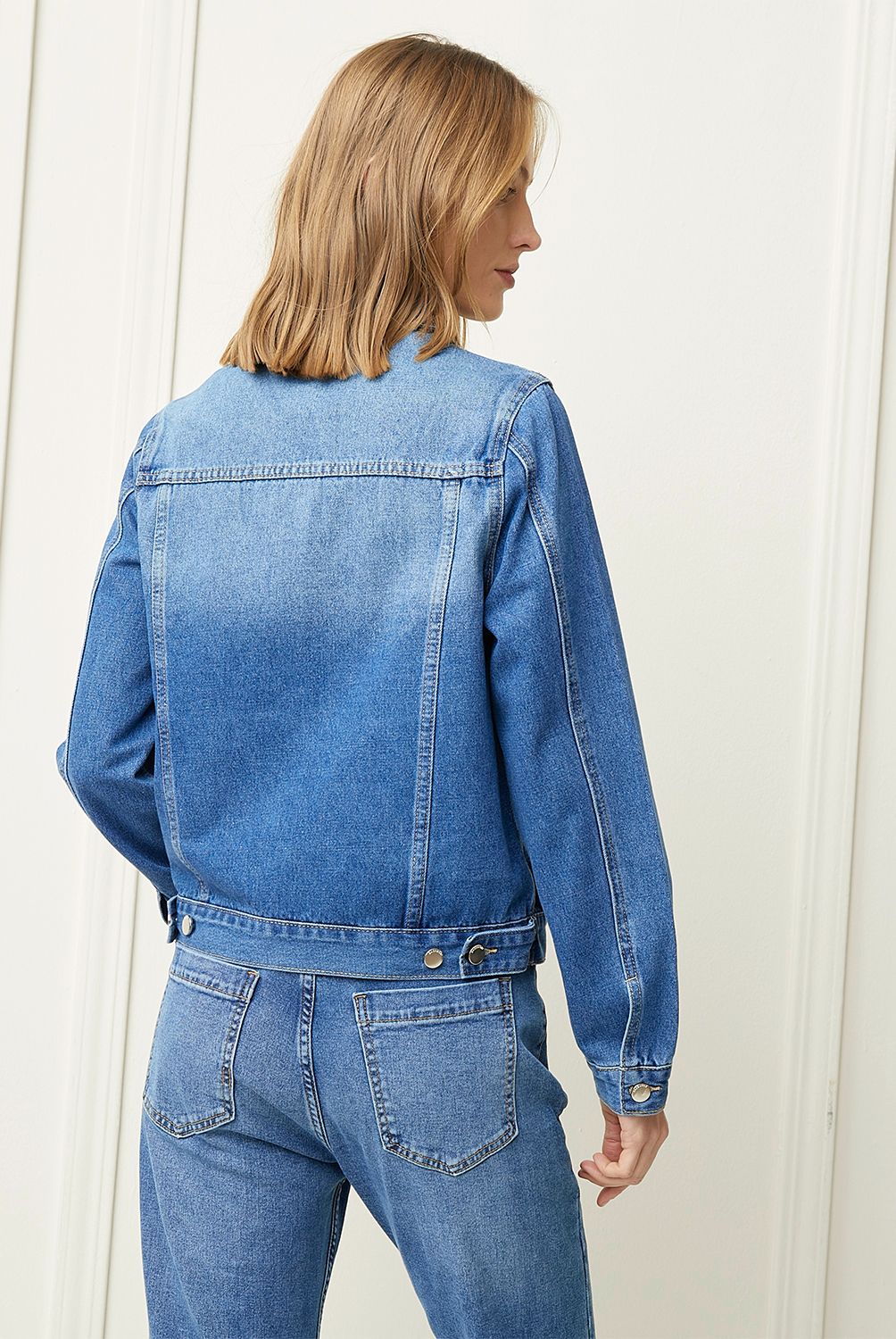 BASEMENT - Chaqueta Denim Mujer Basement Algodón Manga Larga