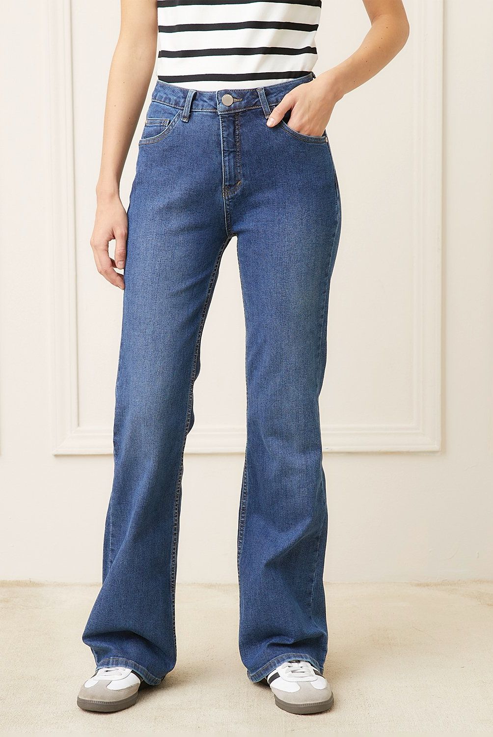 BASEMENT - Jeans Flare Tiro Alto Mujer Basement