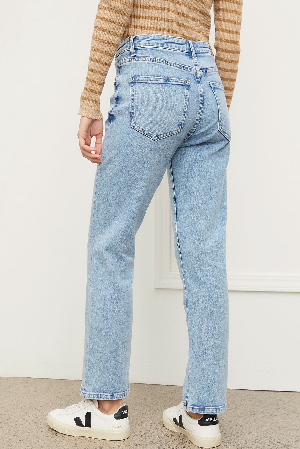 BASEMENT - Jeans Straight Tiro Alto Mujer Basement