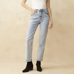 BASEMENT - Jeans Straight Tiro Alto Mujer