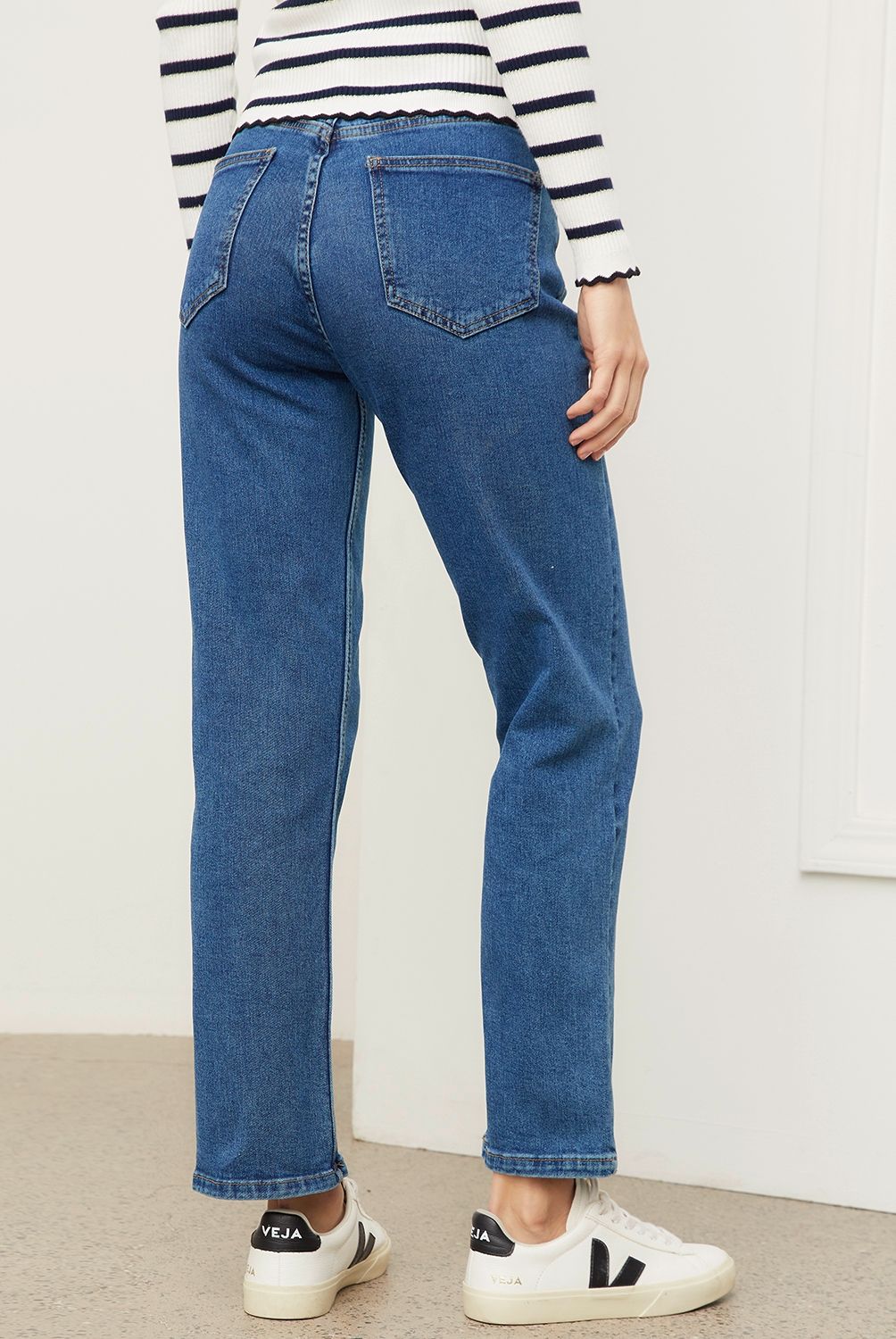 BASEMENT - Jeans Straight Tiro Alto Mujer Basement