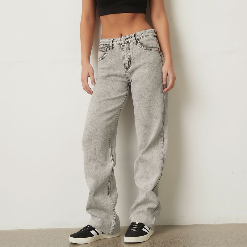 SYBILLA - Jeans Straight Tiro Alto Mujer Sybilla