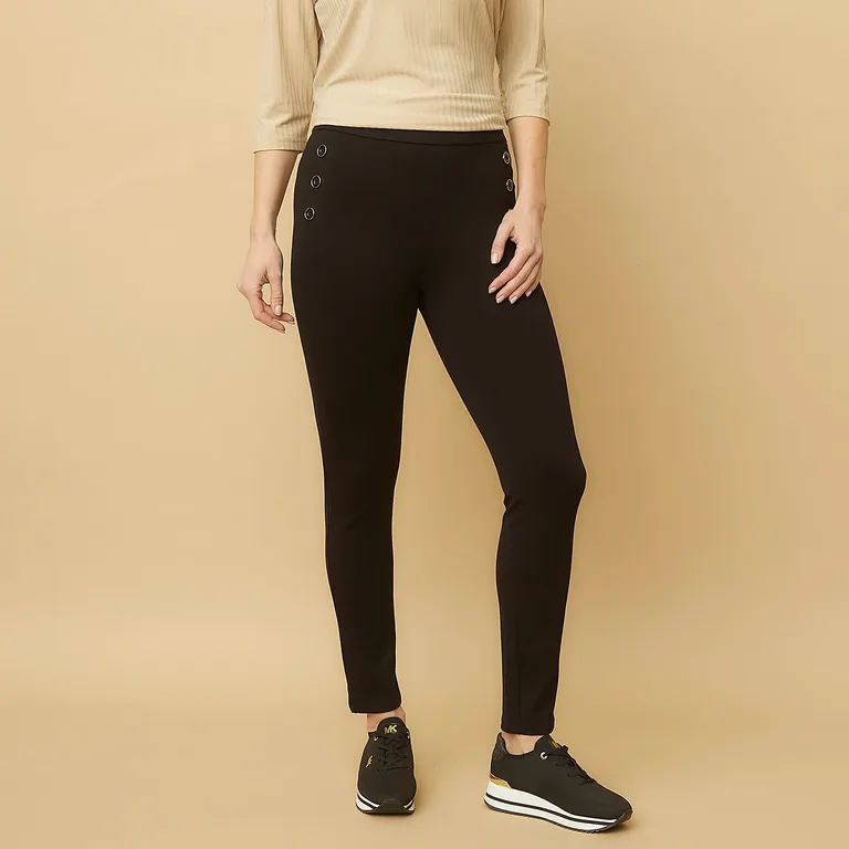 Calza Botones Tiro Alto Mujer S.Cocci