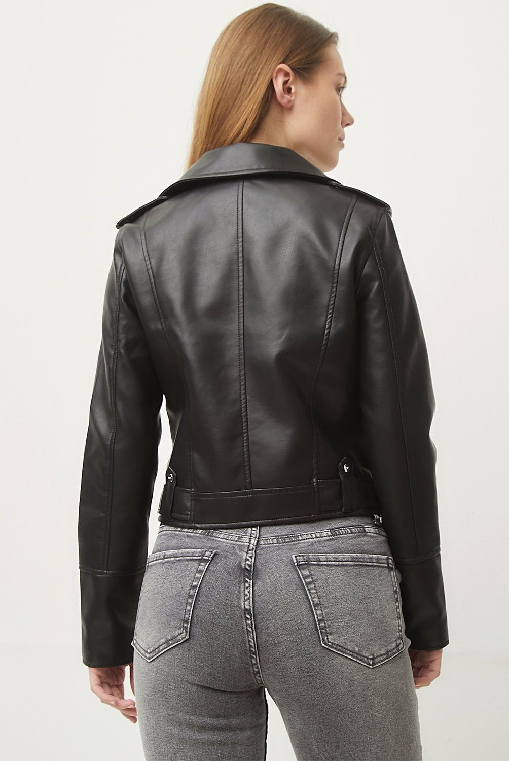 SYBILLA - Chaqueta Biker Sybilla Mujer Cuero Diseño Liso