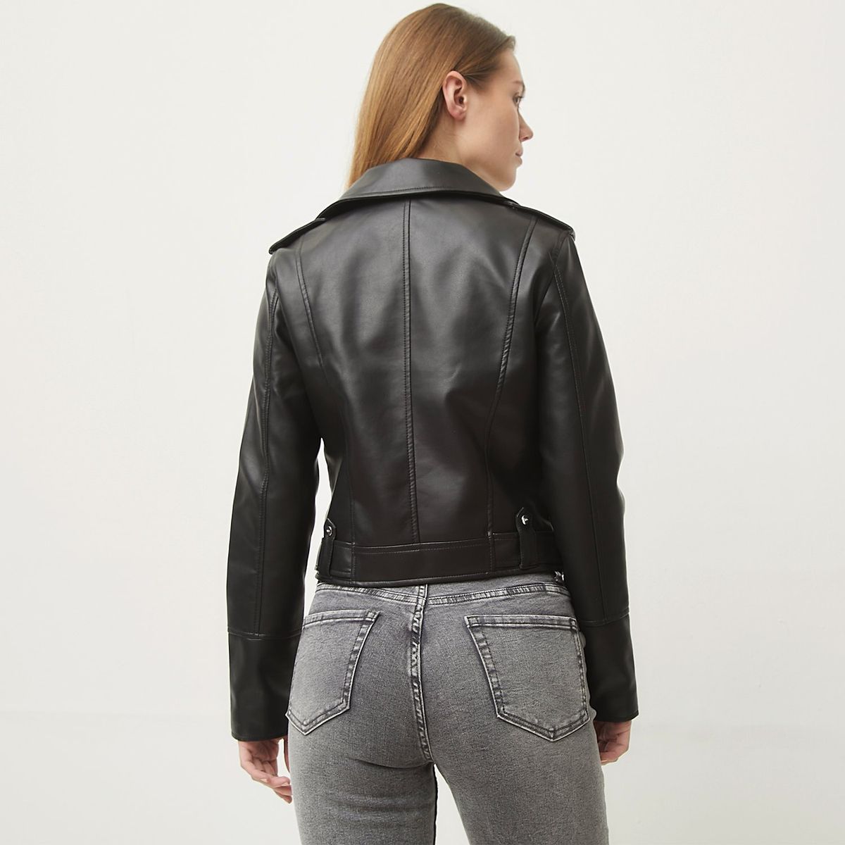 SYBILLA - Chaqueta Biker Sybilla Mujer Cuero Diseño Liso