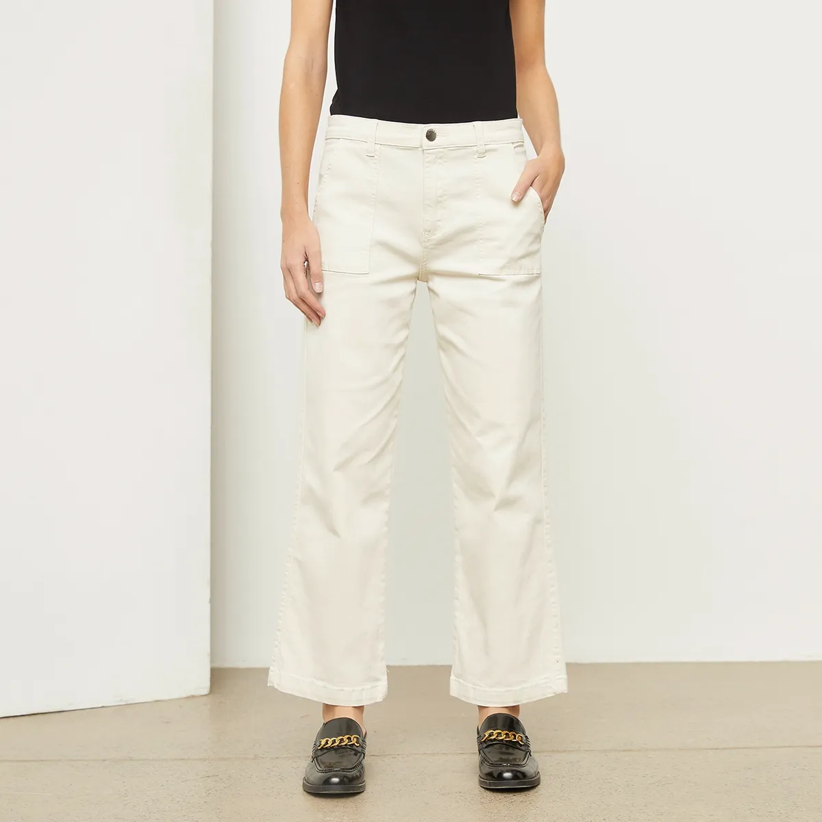 BASEMENT - Jeans Straight Tiro Medio Mujer Basement