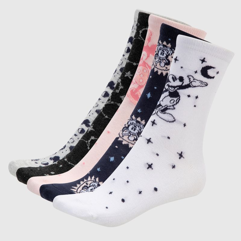 DISNEY - Pack De 5 Calcetines Largos Mujer Disney