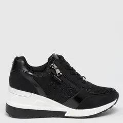 APOLOGY - Zapatilla Urbana Mujer Cuero Negro