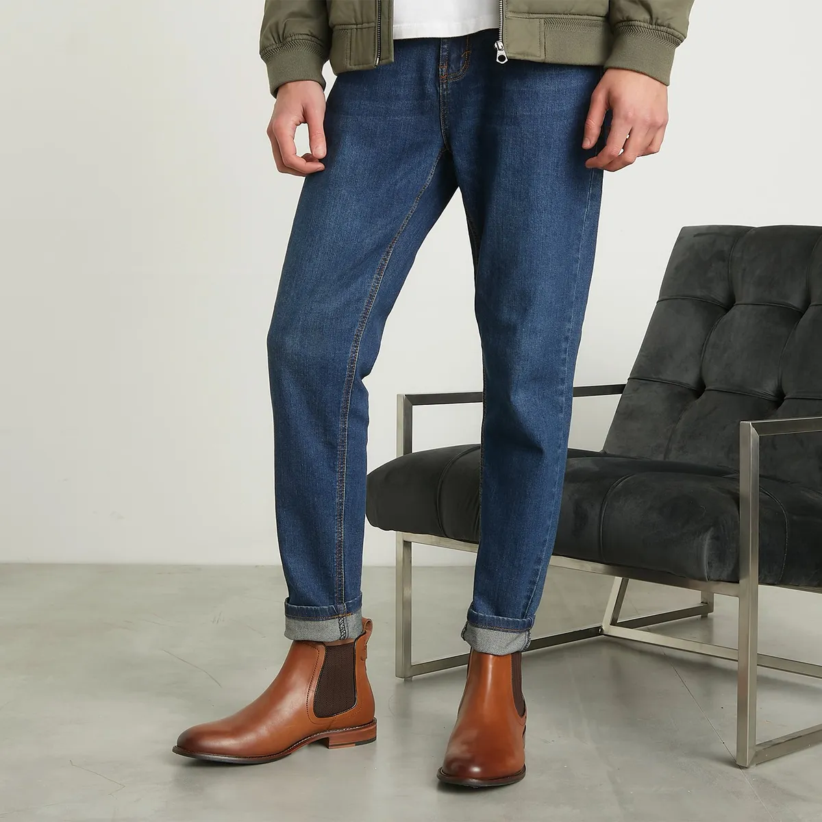 BASEMENT - Botines Hombre Basement Chelsea Cuero Café