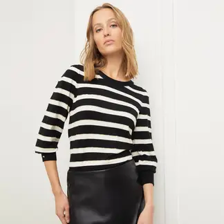 BASEMENT - Sweater Rayas Manga Larga Mujer Viscosa