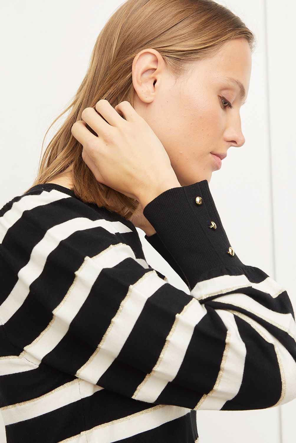 BASEMENT - Sweater Basement Rayas Manga Larga Mujer Viscosa