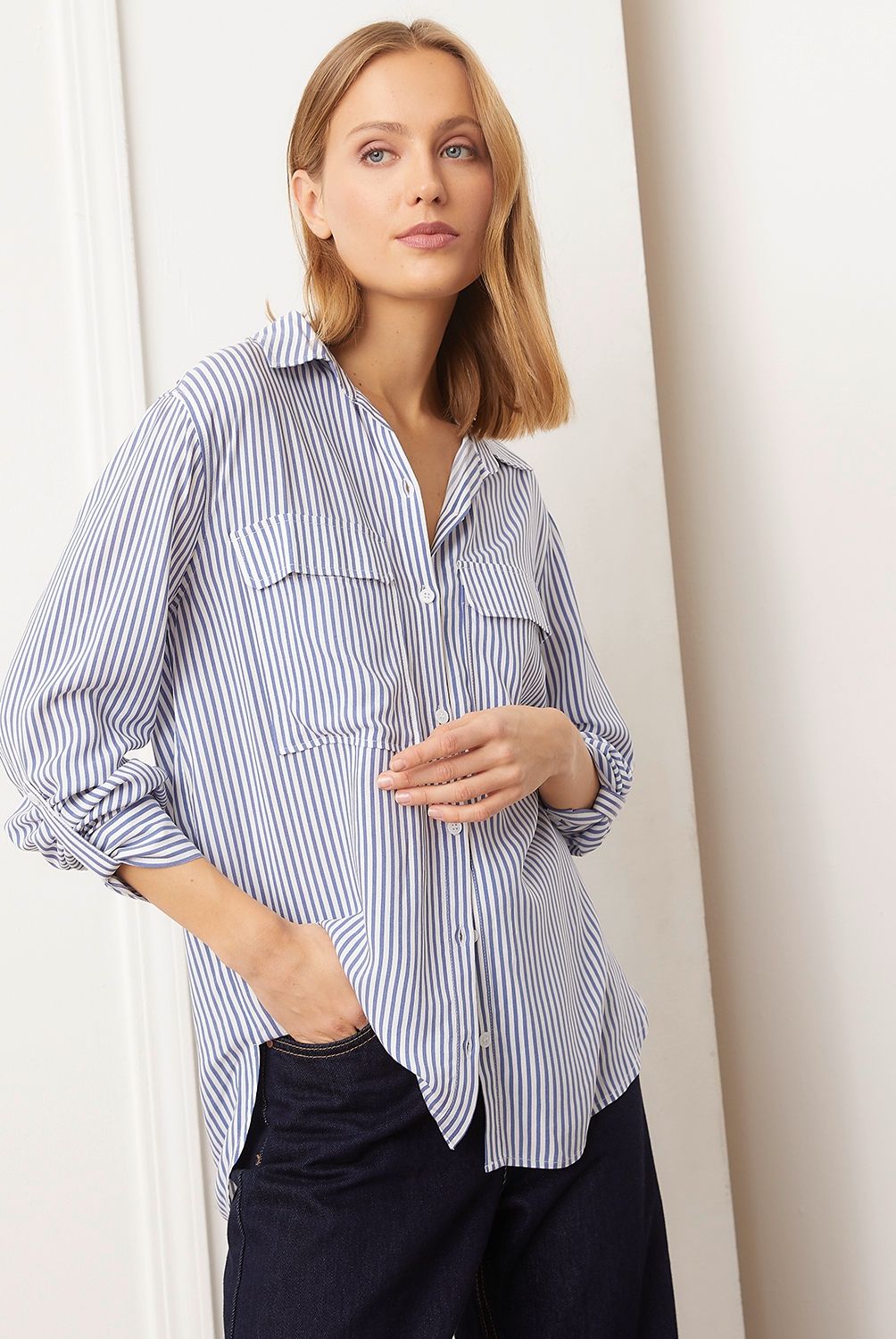 BASEMENT - Blusa Camisera Manga Larga Mujer Basement
