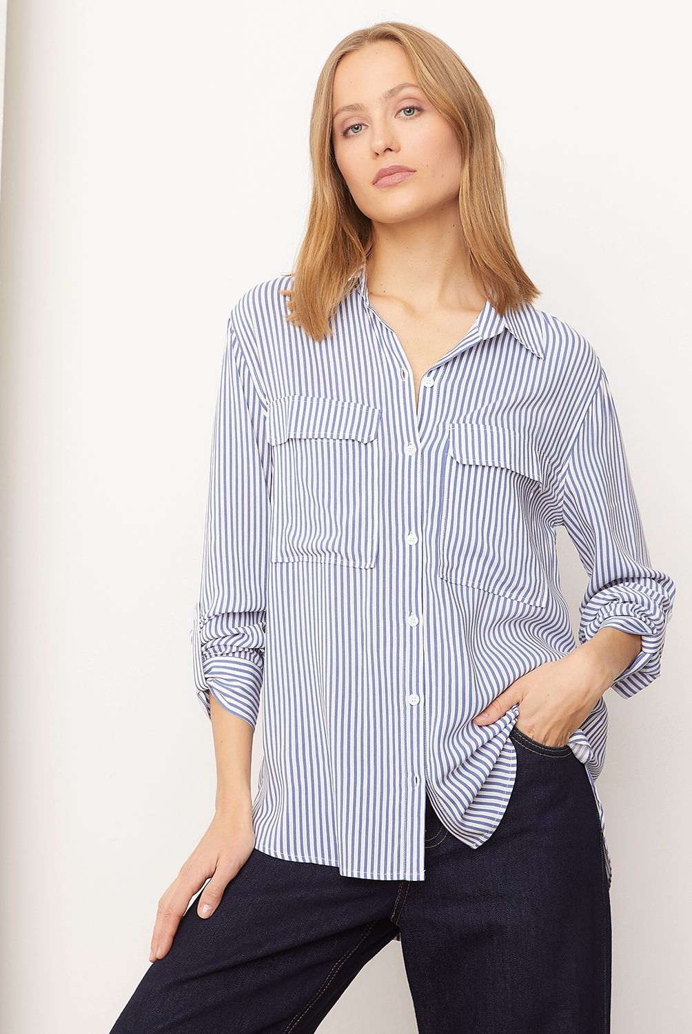 BASEMENT - Blusa Camisera Manga Larga Mujer Basement