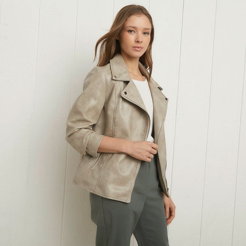UNIVERSITY CLUB - Chaqueta Biker University Club Mujer Cuero Casual