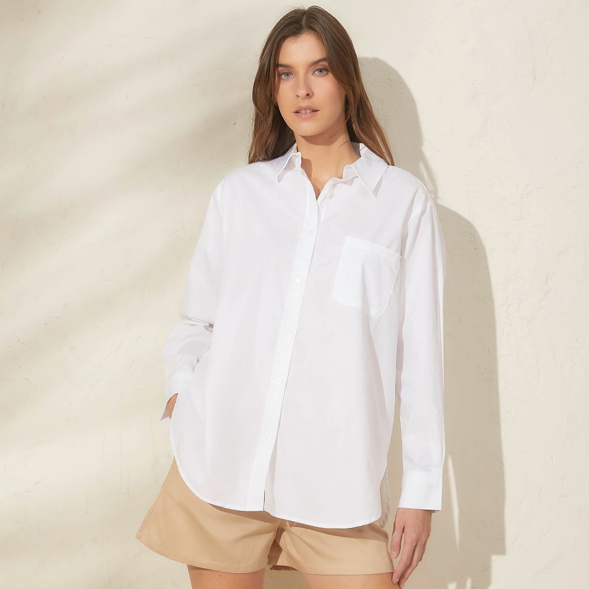 BASEMENT - Blusa Basement Manga Larga Algodón Mujer