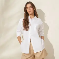 BASEMENT - Blusa Manga Larga Algodón Mujer