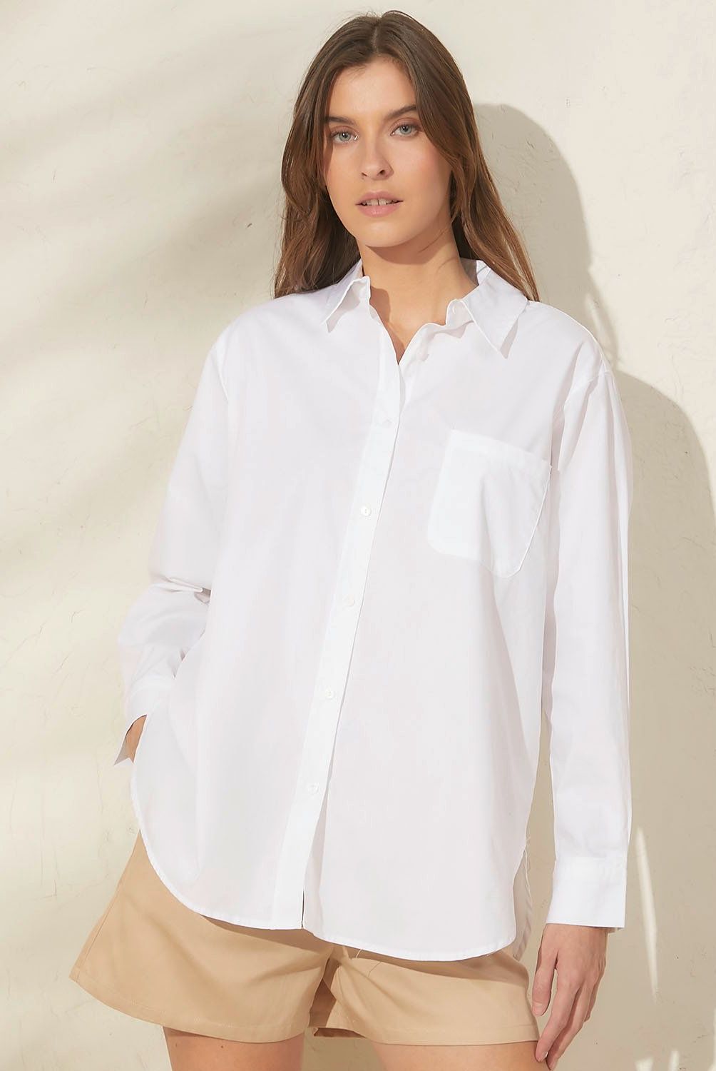 BASEMENT - Blusa Basement Manga Larga Algodón Mujer