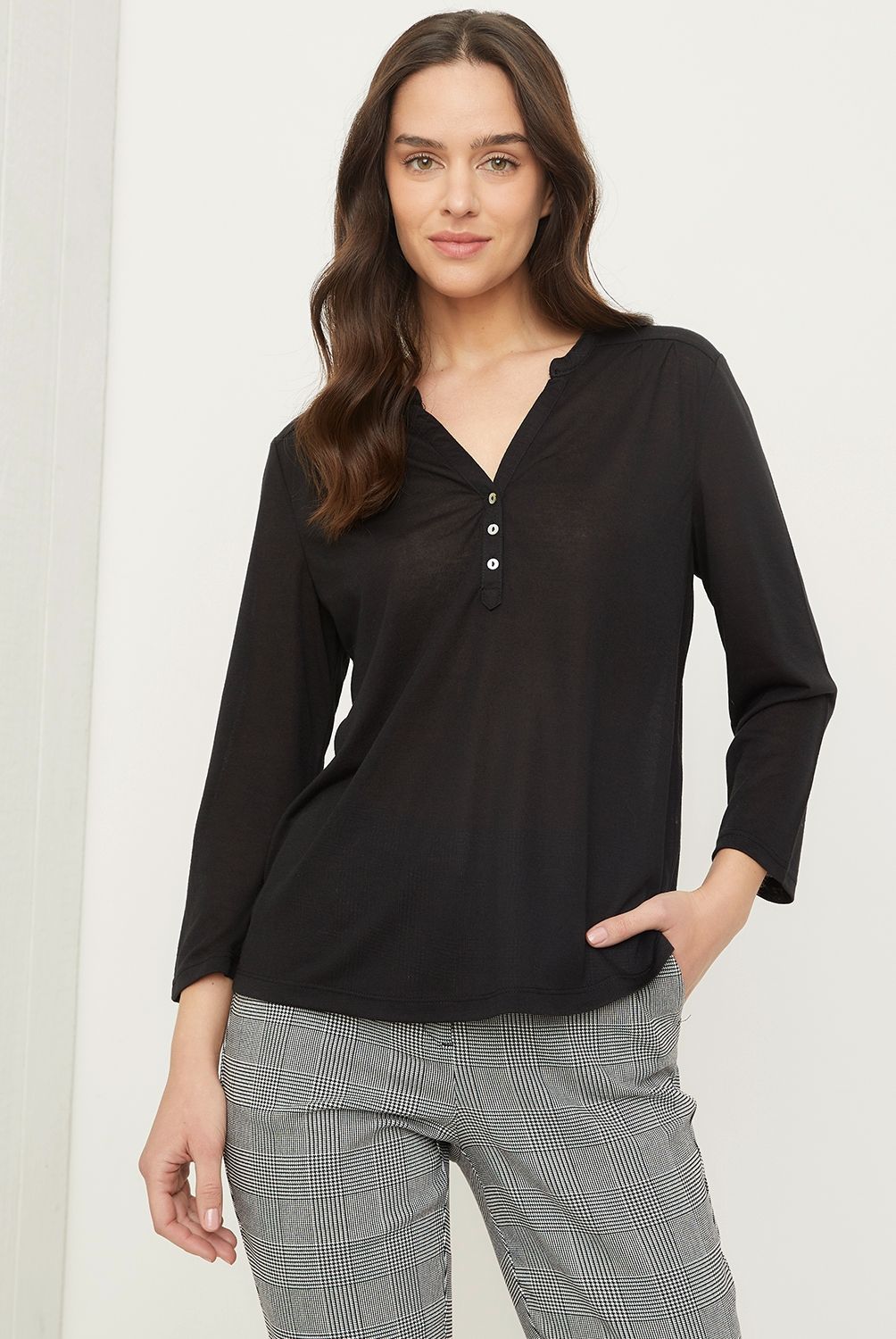 UNIVERSITY CLUB - Polera Mujer University Club Manga 3/4 Cuello Mao