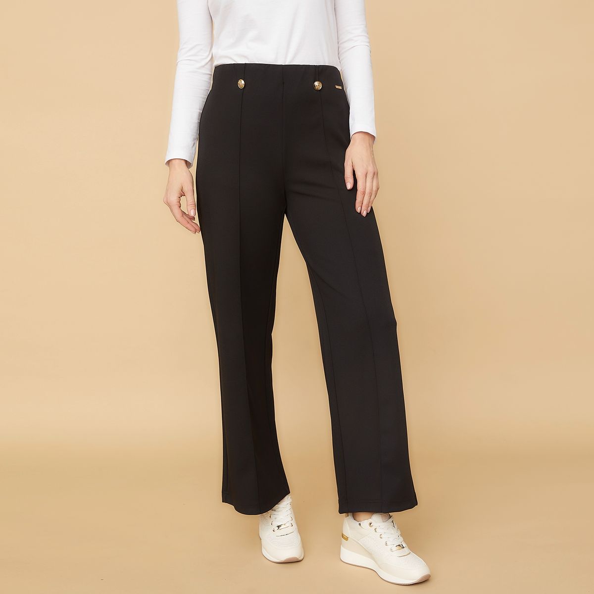 S COCCI - Pantalón Wide Leg Tiro Alto Mujer S Cocci