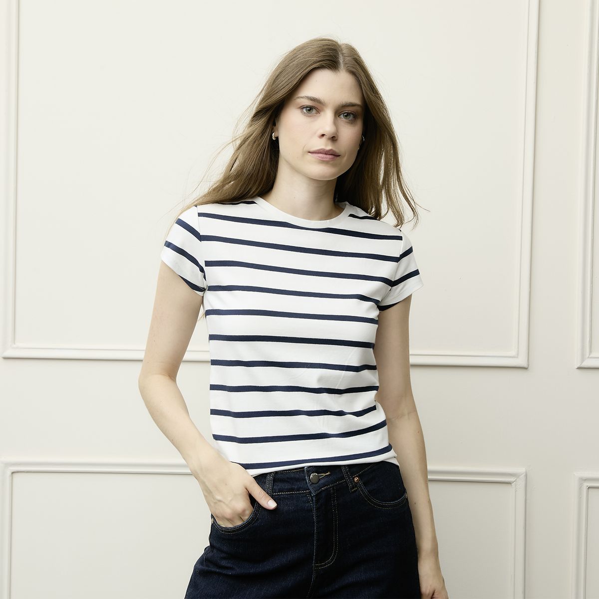 BASEMENT - Polera Básica Algodón Orgánico Mujer Basement