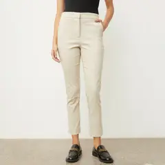 BASEMENT - Pantalón Straight Alto Mujer Algodón