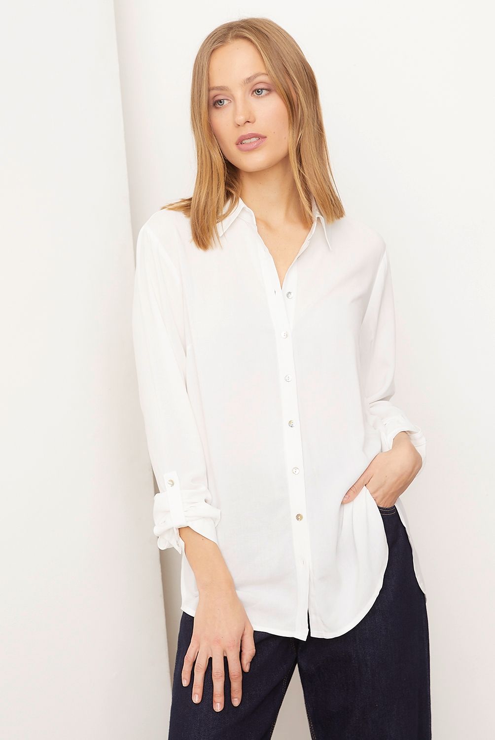 BASEMENT - Blusa Mujer Basement Manga Larga Viscosa Estampada