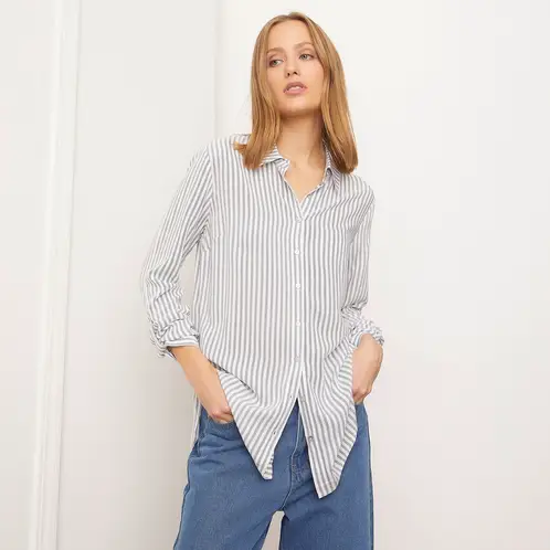 BASEMENT - Blusa Mujer Manga Larga Viscosa Estampada