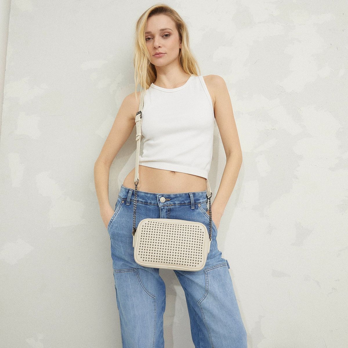 AMERICANINO - Bandolera Mujer Americanino con Tachas