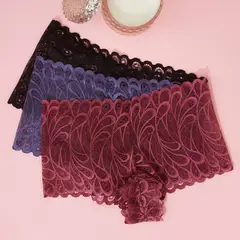 BLU - Pack de 3 Pantaletas Mujer Encaje Poliamida