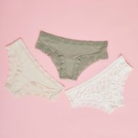 Pack De 3 Calzones Pantaleta Microfibra Con Encaje Mujer