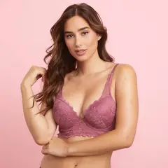 BLU - Sostén Push Up Mujer Microfibra con Encaje