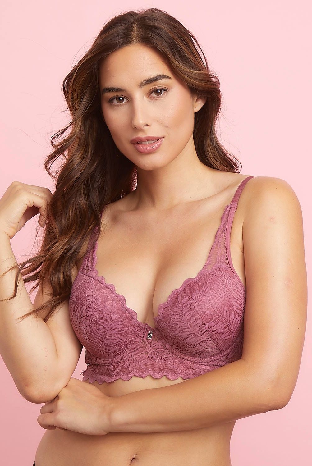 BLU - Sostén Push Up Mujer Blu Microfibra con Encaje