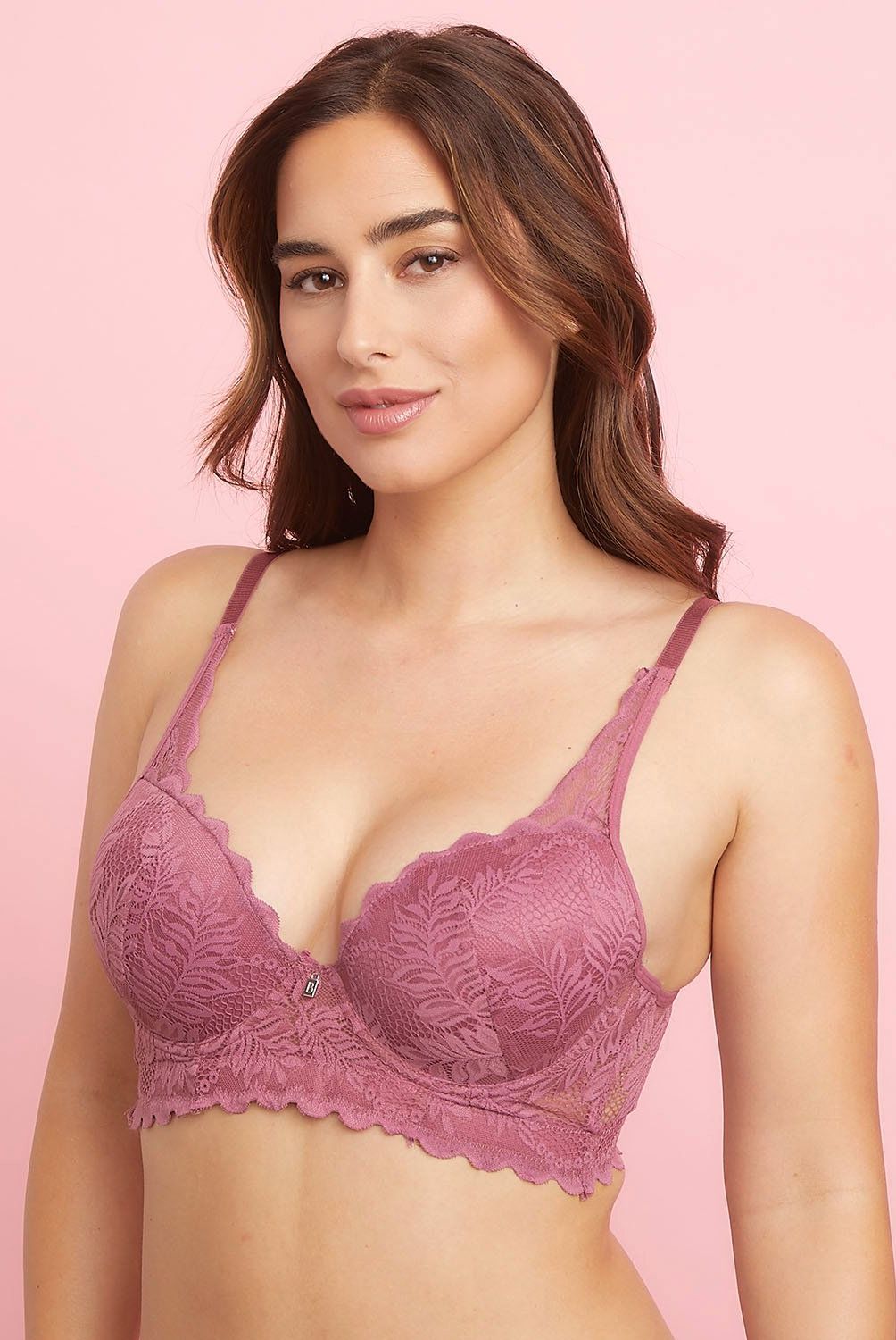 BLU - Sostén Push Up Mujer Blu Microfibra con Encaje