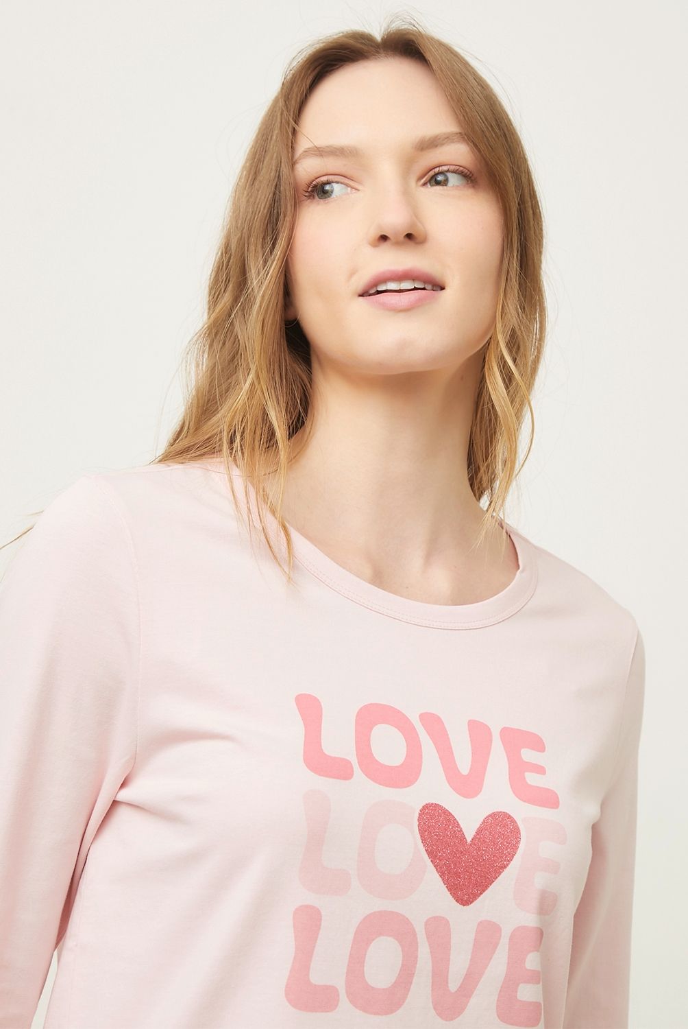SYBILLA - Polera De Pijama Manga Larga Algodón Mujer Sybilla