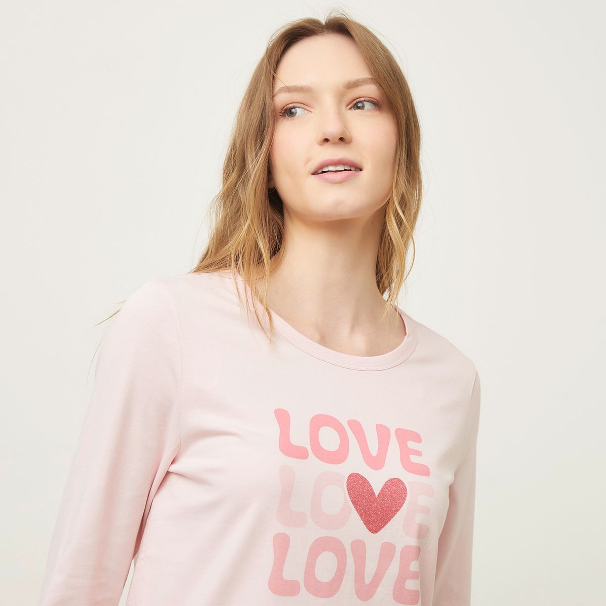 SYBILLA - Polera De Pijama Manga Larga Algodón Mujer Sybilla