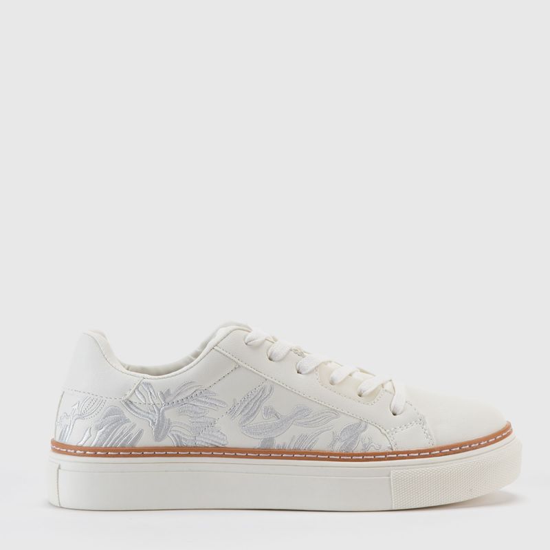 BASEMENT - Zapatilla Urbanas Mujer Cuero Blanco Basement