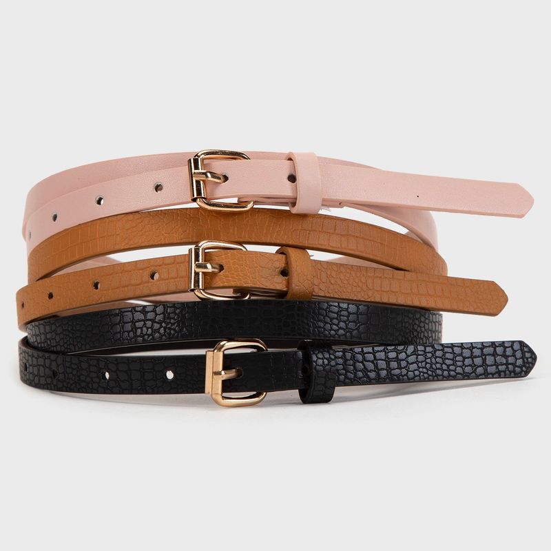 SYBILLA - Cinturones Sybilla Pack de 2 para Mujer Casuales