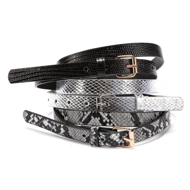 SYBILLA - Cinturones Sybilla Mujer Pack 3 Diseño Animal Print