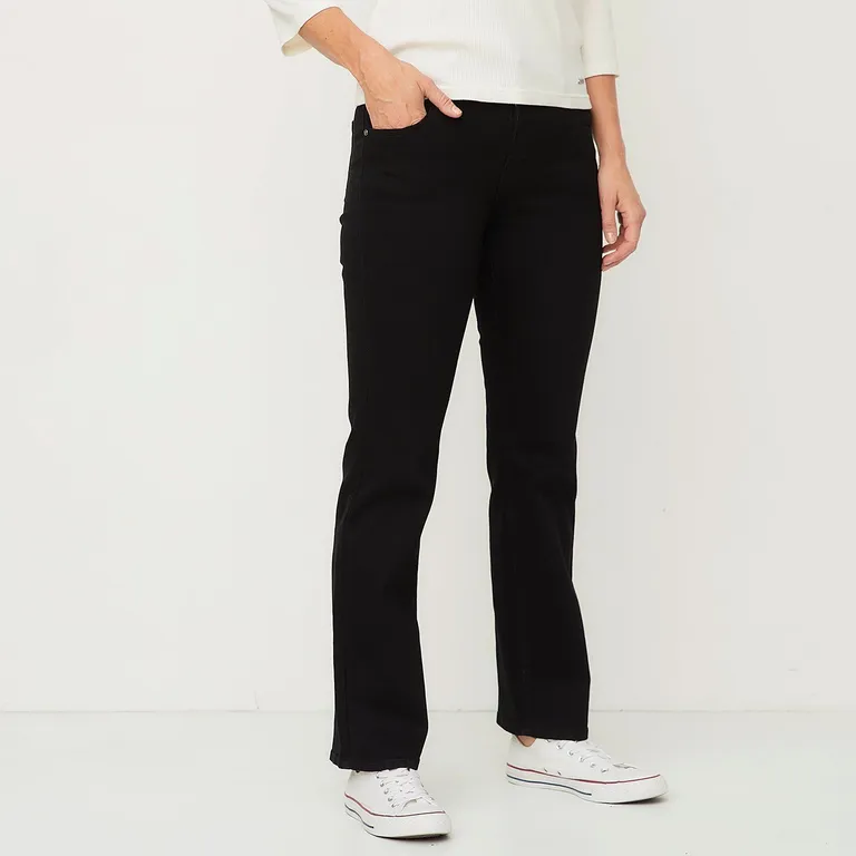 Jeans Straight Tiro Medio Mujer