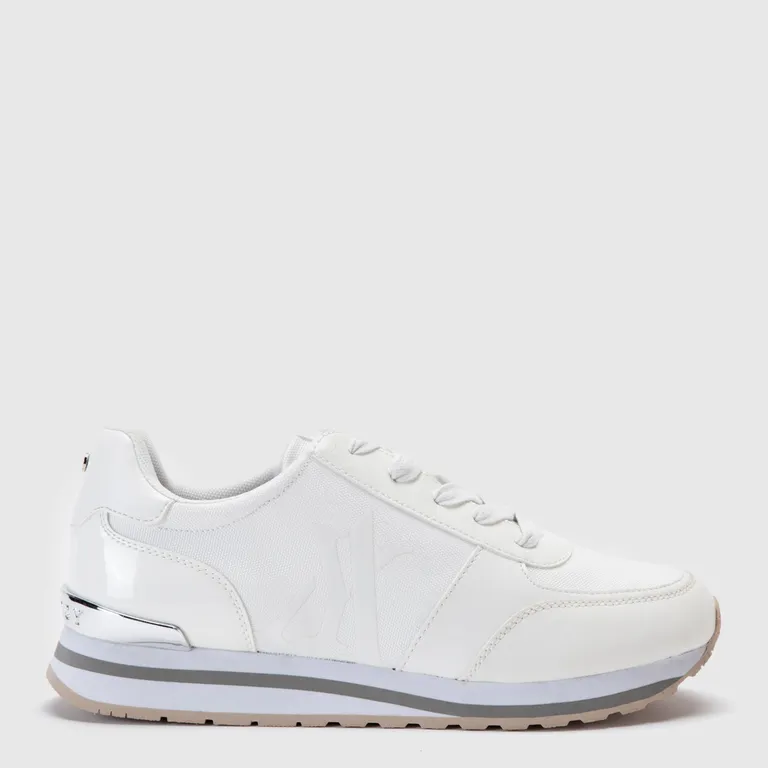 Zapatilla Urbana Mujer Cuero Blanco