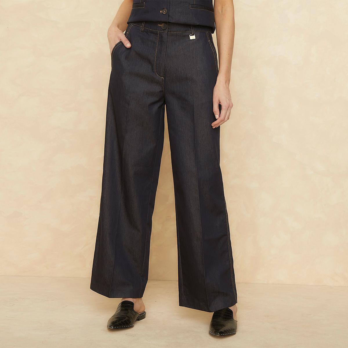 APOLOGY - Jeans Wide Leg Tiro Alto Mujer Apology