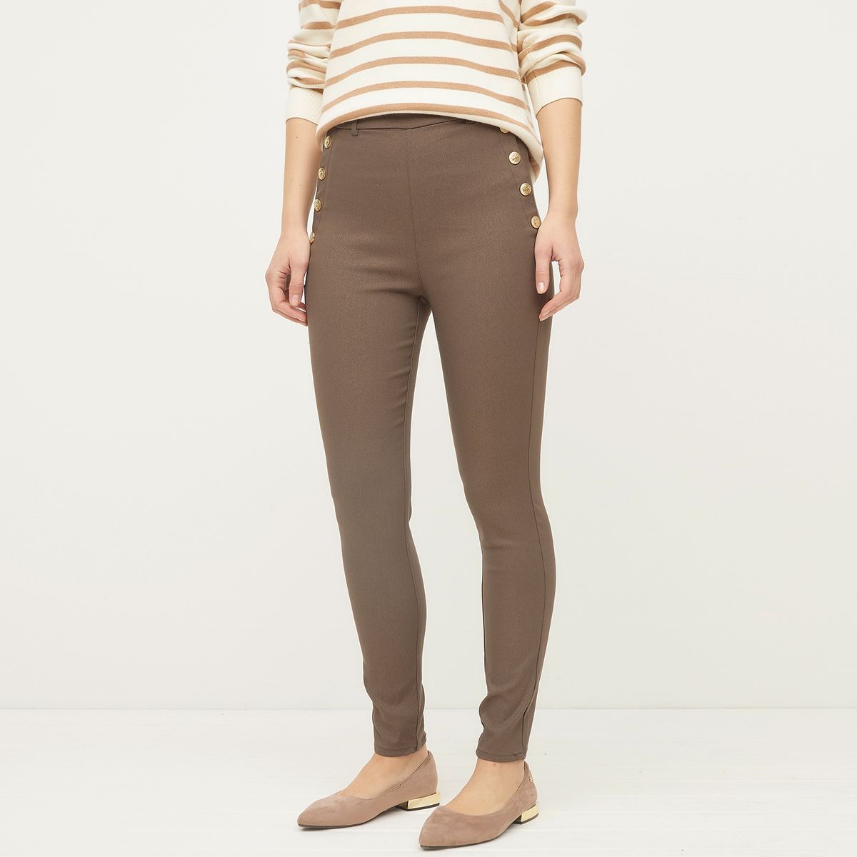 ELLE - Pantalón Leggings Tiro Alto Mujer Elle