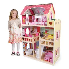 SCOOP - Casa Muñecas Madera 15 Pcs 74 Cms