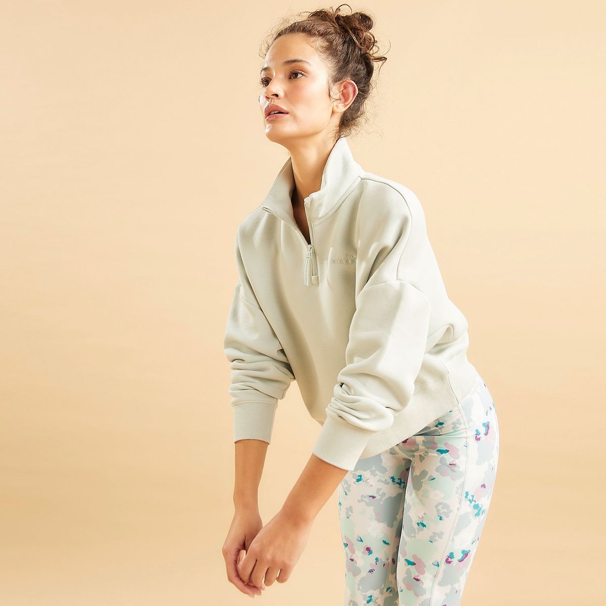 DIADORA - Polerón Algodón Medio Cierre Deportivo Mujer Diadora